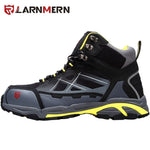 LARNMERN Mens Steel Toe Work Safety Shoes Lightweight Breathable Anti-smashing Anti-puncture Anti-static Protective Boots