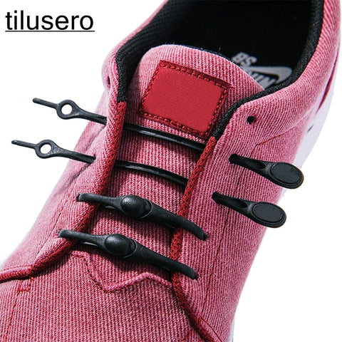 12pcs/lot Silicone Shoelaces Elastic Shoe Laces Special No Tie Shoelace for Men Women Lacing Rubber Zapatillas Z012