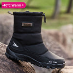 Snow boots Men Hiking Shoes waterproof winter boots With Fur winter shoes Non-slip Outdoor men boots  platform thick plush warm