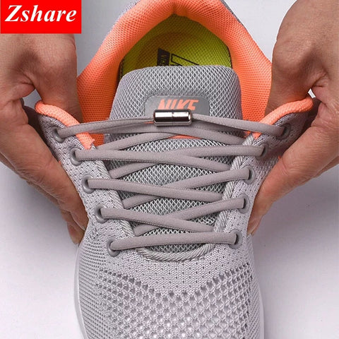 1Pair No tie Shoelaces Round Elastic Shoe Laces For Kids and Adult Sneakers Shoelace Quick Lazy Laces 19 Color Shoestrings