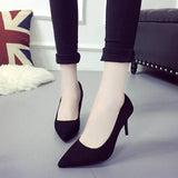 2019 HOT Summer Women Shoes Pointed Toe Pumps Suede Leisure Dress Shoes High Heels Boat Wedding tenis feminino 7cm Sexy