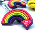 1pcs High Imitation Shoe Charms Ice Cream Ladybug Soccer Rainbow Bee Shoe Buckles Accessory fit Bracelets Croc JIBZ Kids Gifts