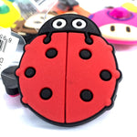 1pcs High Imitation Shoe Charms Ice Cream Ladybug Soccer Rainbow Bee Shoe Buckles Accessory fit Bracelets Croc JIBZ Kids Gifts