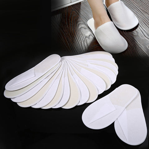 10 Pairs Hotel Travel Spa Disposable Slippers Party Sanitary Home Guest Use Fluffy Closed Toe Men Women Disposable Slippers