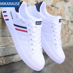 Fashion Men's White Casual Shoes Leather Male Sport Comfortable Running Sneakers Men mocassin homme Lace up Breathable Shoes