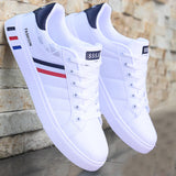 Fashion Men's White Casual Shoes Leather Male Sport Comfortable Running Sneakers Men mocassin homme Lace up Breathable Shoes