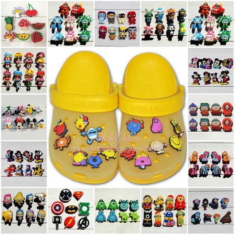 8PCS/lot Avengers Mickey Bubble Guppies Octonauts Unicorn PVC Shoe Charms Shoe Buckles Accessories Fit Bands Bracelets Croc JIBZ