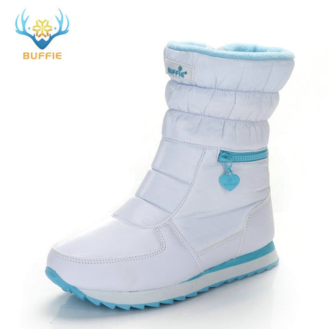 Winter boots women warm shoes snow boot 30% natural wool footwear white color BUFFIE 2019 big size zipper mid-calf free shipping