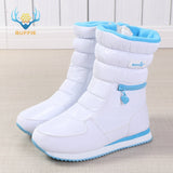 Winter boots women warm shoes snow boot 30% natural wool footwear white color BUFFIE 2019 big size zipper mid-calf free shipping