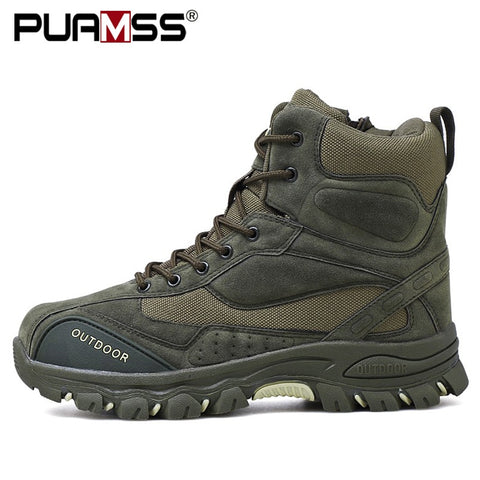 2019 New Men Boots Ankle Rubber Military Combat Boots Men Sneakers Casual Shoes Outdoor Work Safety Boots