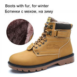 REETENE 2019 Men'S Winter Snow Boots Fur Ankle Boots Men Casual Shoes High Quality Plush Men Outdoor Work Shoes Plus Size 46