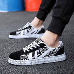 Men's Canvas Seakers 2019 New Classic Shoes Male Students Youth Autumn Graffiti Men's Shoes Casual College Wind Boys Sneakers