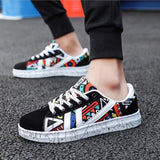 Men's Canvas Seakers 2019 New Classic Shoes Male Students Youth Autumn Graffiti Men's Shoes Casual College Wind Boys Sneakers
