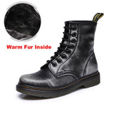 2019 High quality split Leather Men Boots Dr Boots shoes High Top Motorcycle Autumn Winter shoes man snow Boots ST50