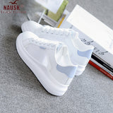 NAUSK Women Casual Shoes Summer 2019 Spring Women Flats Shoes Fashion Breathable Vulcanization Lace-Up Women Sneakers