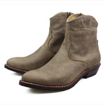 Luxury Brand Handmade Boots Men Pointed Toe 3.5cm Heels 100% Real Leather Man Ankle Boots Classic Cowboy Booties Plus Size 45