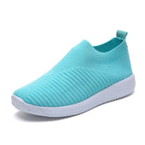 Lucyever Women Spring Summer Sneaker Knitted Mesh Vulcanized Shoes Casual Slip on Flat Soft Walking Footwear Zapatos De Mujer