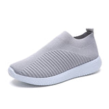 Lucyever Women Spring Summer Sneaker Knitted Mesh Vulcanized Shoes Casual Slip on Flat Soft Walking Footwear Zapatos De Mujer