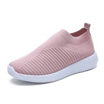 Lucyever Women Spring Summer Sneaker Knitted Mesh Vulcanized Shoes Casual Slip on Flat Soft Walking Footwear Zapatos De Mujer