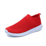 Lucyever Women Spring Summer Sneaker Knitted Mesh Vulcanized Shoes Casual Slip on Flat Soft Walking Footwear Zapatos De Mujer