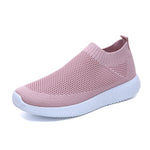 Lucyever Women Spring Summer Sneaker Knitted Mesh Vulcanized Shoes Casual Slip on Flat Soft Walking Footwear Zapatos De Mujer