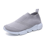 Lucyever Women Spring Summer Sneaker Knitted Mesh Vulcanized Shoes Casual Slip on Flat Soft Walking Footwear Zapatos De Mujer