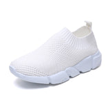 Lucyever Women Spring Summer Sneaker Knitted Mesh Vulcanized Shoes Casual Slip on Flat Soft Walking Footwear Zapatos De Mujer