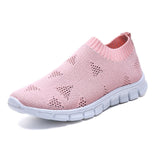 Lucyever Women Spring Summer Sneaker Knitted Mesh Vulcanized Shoes Casual Slip on Flat Soft Walking Footwear Zapatos De Mujer