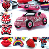1pcs High Imitation PVC Shoe Charms RED Color Cartoon Shoe Accessories Rainbow Buckles Fit Bracelets Croc Charms JIBZ Kids Gifts