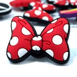1pcs Mickey High Imitation Shoe Charms Cartoon Minnie Shoes Accessories Decoration Fit Bracelets Bands Croc JIBZ Kids Gift
