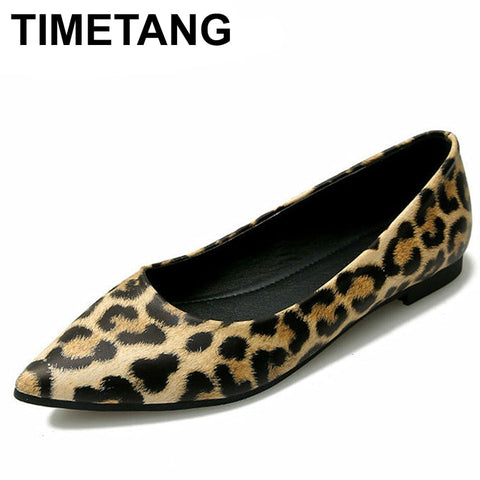 TIMETANGSummer Flat Shoes For Ladies Flats Casual PU Leather Women Flat Shoes Big Size35-43Soft Spring Flats For Teenage Girls