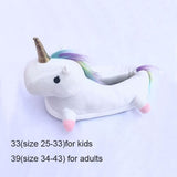 2019 Winter Rainbow Unicorn Slippers lovely cute Home Indoor Slippers Toddler Kids Women Girls unicorn shoes animals fur Casual