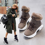 Koovan Women's Boots 2019 New Winter Snow Short Boots For Girls Female Genuine Leather Short Matte Plus Velvet Cotton Shoes 40