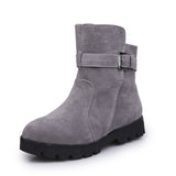 2019 New Women Warm Snow Ankle Boots Buckle Match Solid Martin Boots Shoes High Quality Girls Hot Sale Winter Boots ghn8