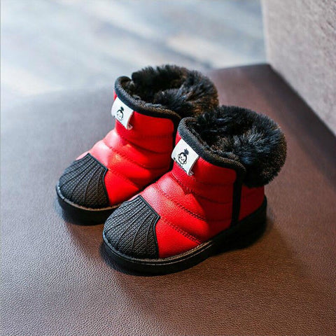 Winter New Style Baby Snow Boots Toddler Shoes Rubber Sole Thick Baby Girls Cotton-padded Shoes Waterproof CHILDREN'S Shoes Warm