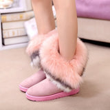 Woman Shoes Boots Cute Warm Winter Women Snow Boots Flock Ankle Boots Casual Flats Comfortable Girls Shoes Cotton Female Shoes