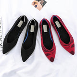 Newly Pointed Toe Flats Shoes Environmental Breathable Anti-slip for Women Girls Party