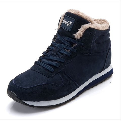 Winter Boots Men Leather Winter Shoes Men Plus Size Tennis Sneakers For Winter Ankle Boots Male Warm Lovers Casual Botas Hombre