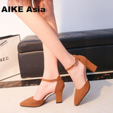 HOT SummerSandalias Femeninas High Heels Flock Pointed Sandals Sexy Female Summer Shoes Mujer  Zapatos Mujer Pumps  2019