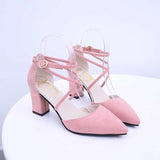 HOT SummerSandalias Femeninas High Heels Flock Pointed Sandals Sexy Female Summer Shoes Mujer  Zapatos Mujer Pumps  2019