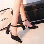 HOT SummerSandalias Femeninas High Heels Flock Pointed Sandals Sexy Female Summer Shoes Mujer  Zapatos Mujer Pumps  2019
