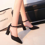 HOT SummerSandalias Femeninas High Heels Flock Pointed Sandals Sexy Female Summer Shoes Mujer  Zapatos Mujer Pumps  2019