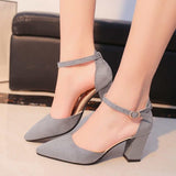 HOT SummerSandalias Femeninas High Heels Flock Pointed Sandals Sexy Female Summer Shoes Mujer  Zapatos Mujer Pumps  2019