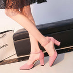 HOT SummerSandalias Femeninas High Heels Flock Pointed Sandals Sexy Female Summer Shoes Mujer  Zapatos Mujer Pumps  2019