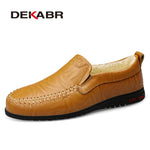 DEKABR Men Shoes Genuine leather Comfortable Men Casual Shoes Footwear Chaussures Flats Men Slip On Lazy Shoes Zapatos Hombre