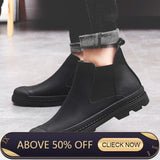 New Arrival Luxury Brand Man Comfortable Shoes Male Genuine Leather Men's Cowboy Western Martin Chelsea Ankle Boots Shoes