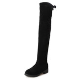 Fashion 2018 New Hot Women Boots Autumn Winter Ladies Flat Bottom Boots Shoes Over The Knee Thigh High Black Suede Long Boots 40