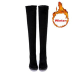 Size 35-41 New Hot Women Boots Autumn Winter Ladies Fashion Flat Bottom Shoes Over The Knee Thigh High Suede Long Botas R66