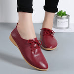 Women flats genuine leather shoes summer fashion casual comfortable women shoes solid lace-up shoes woman female ladies shoes