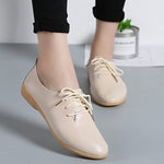 Women flats genuine leather shoes summer fashion casual comfortable women shoes solid lace-up shoes woman female ladies shoes